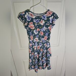 Bailey Lane Girls Flutter Sleeve Tiered Floral Stretchy Casual Dress Large